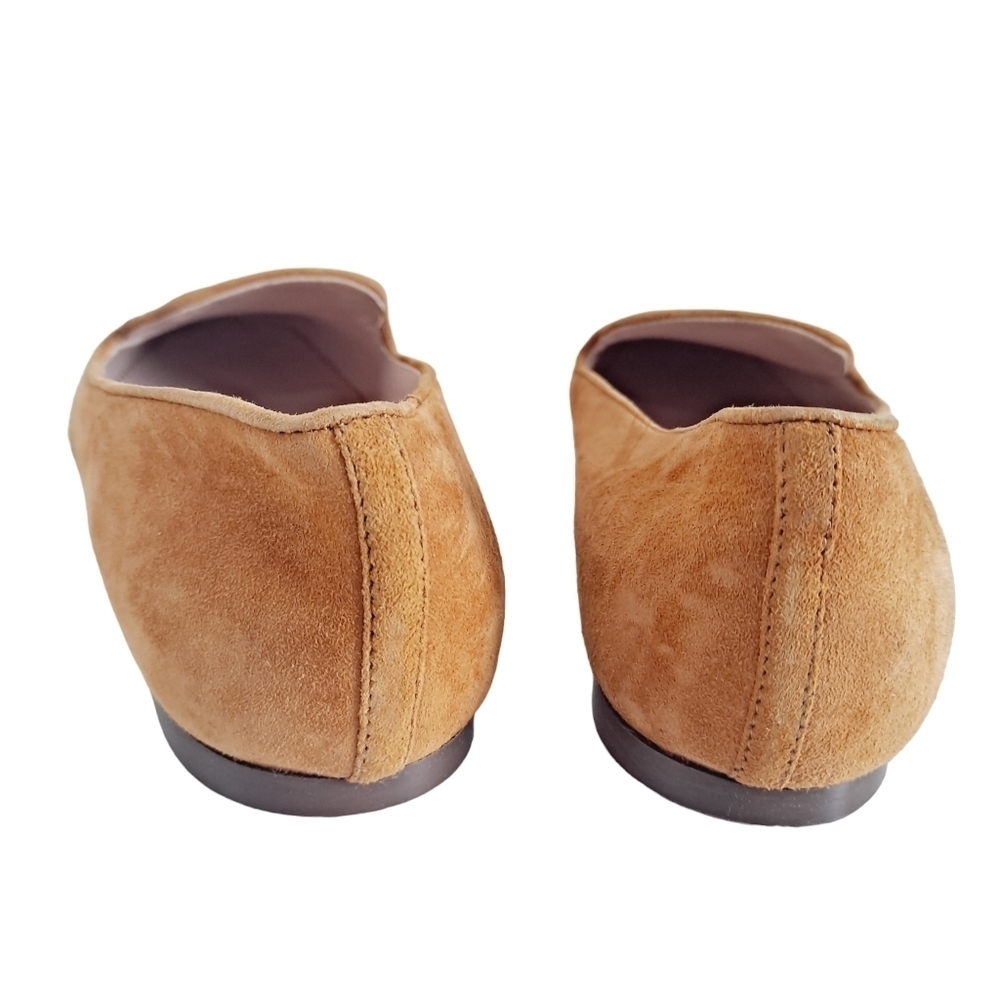 SOLD J. Crew women's Suede Smoking slip on camel tan loafer shoes size 8 - Picture 7 of 15